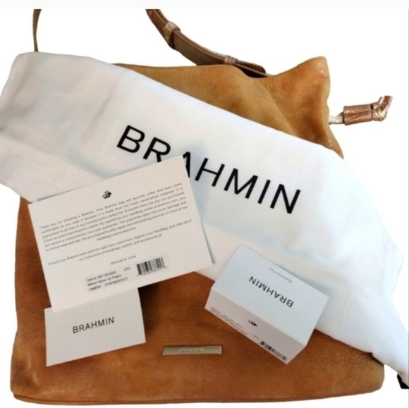 Brahmin Retired Harlow Tan Rosario Drawstring Bag - Picture 2 of 15